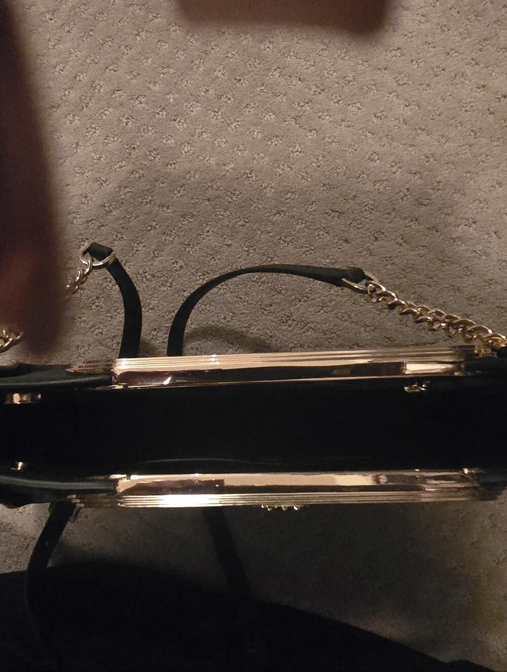 Michael Kors Black Chelsea Clutch with Gold Accent Handle